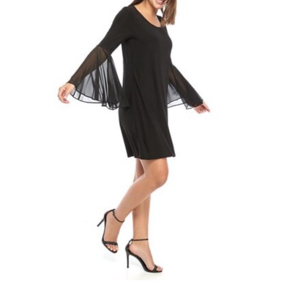 Black Bell Sleeve Dress - Picture 2 of 4